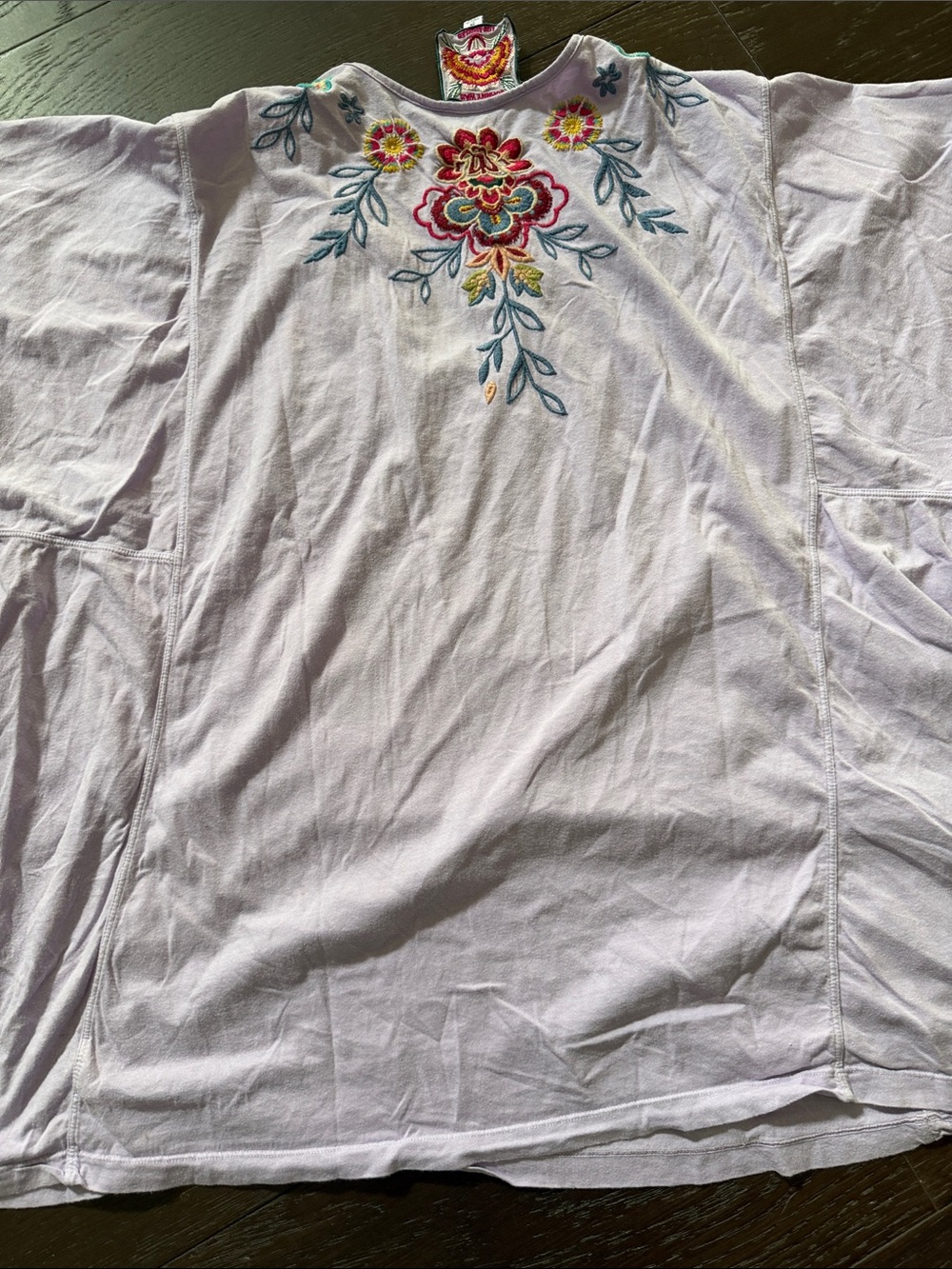 Johnny Was Lavender Embroidered Floral V-Neck Top 2X - Picture 10 of 16